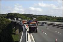 F�r einen kurzen Augenblick lie� sich an diesem Morgen des 12.05.2009 die Sonne blicken. Talbr�cke Bremecke A45 bei L�denscheid-S�d.