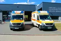 DRK Groß Gerau Mercedes Benz Sprinter RTW am 03.07.22 beim Tag der offenen Tür der Feuerwehr