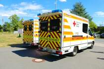 DRK Groß Gerau Mercedes Benz Sprinter RTW am 03.07.22 beim Tag der offenen Tür der Feuerwehr