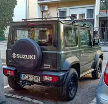 Rückansicht: Suzuki Jimny Mk4 in Februar 2021.