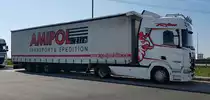 =Scania-Sattelzug der Spedition AMIPOL rastet im Mai 2022 an der A 3