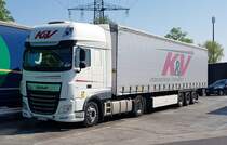 =DAF XF-Sattelzug von K&V rastet im Mai 2022 an der A 3