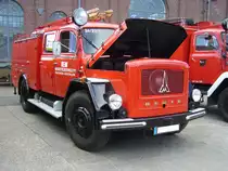 Magirus 150 D 10, wie er von 1961 bis 1963 gebaut wurde. 2. Oldtimerfeuerwehrtreffen an der  Alten Dreherei  in Mülheim an der Ruhr am 16.07.2022.