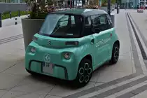 Heckansicht des Citroën Ami Electric am Straßenrand. 07.2022
