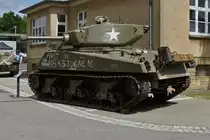 Dieser Panzer war der erste der w�hrend der Ardennenoffensive 1944 - 45 die nahe Grenzstadt Bastogne an der luxemburgischen Grenze eingetroffen war, gesehen am Tag der offenen T�r bei der luxemburgischen Armee. 10.07.2022