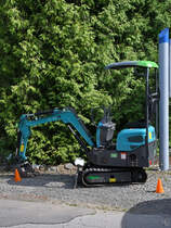 Ein Rotec 09 Minibagger war Ende Juli 2022 in Hüinghausen abgestellt.