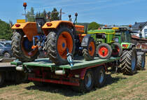Fiat 550 DT, ist fest Verzurrt, fertig zur Heimfahrt nach dem Oldtimertreffens in Waarken. 24.07.2022