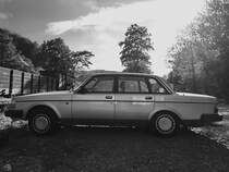 Dieser Volvo 260 war Ende Juli 2022 in Hüinghausen zu sehen.