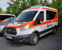 =Ford Transit der MALTESER OV WALDALGESHEIM, gesehen auf dem Parkplatz der RettMobil, 05-2022