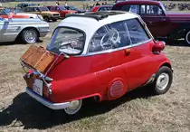 BMW 300 Isetta (Knutschkugel) Heckansicht am UL-Flugplatz Müggenhausen - 07.08.2022