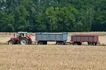Steyr Turbo 8110 mit 2 Anhängern unterwegs bei Euskirchen - 27.07.2022