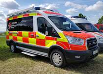 =Ford Transit des DRK KV LAUTERBACH, gesehen auf dem Parkplatz der RettMobil im Mai 2022