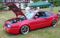 =VW Corrado steht auf der Ausstellungsfläche beim Scirocco-Treffen in Hohenroda, 06-2022