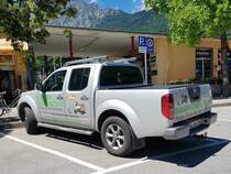 =Nissan Pathfinder vom Baggerbetrieb KREUZER steht im Juli 2022 in Bad Reichenhall