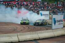 Mercedes Benz E-Klasse vs. BWM M3 als Drift Battle 19.08.22 beim Iron Drift King in Ferropolis der Stadt aus Stahl