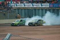 Mercedes Benz E-Klasse vs. BWM M3 als Drift Battle 19.08.22 beim Iron Drift King in Ferropolis der Stadt aus Stahl