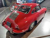 Heckansicht eines Porsche 356 C Coupe 1600SC aus dem Jahr 1964. Museum Sinsheim im Herbst 2018.