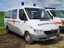 =MB Sprinter des DRK OV HÜLZWEILER steht auf dem Parkplatz der RettMobil im Mai 2022