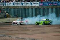 Nissan vs. Nissan als Drift Battle 19.08.22 beim Iron Drift King in Ferropolis der Stadt aus Stahl