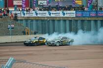Nissan vs. Nissan als Drift Battle 19.08.22 beim Iron Drift King in Ferropolis der Stadt aus Stahl