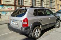 Rückansicht: Hyundai Tucson Mk1 in April 2021.