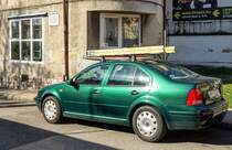 Rückansicht VW Bora in der Farbe Bright Green. Foto: 04.2021.