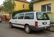 Rückansicht: Dodge Grand Caravan. Foto: April, 2021