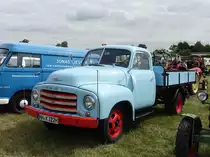 Opel Blitz 1,75t -330, 4-Takt 6-Zyl Ottomotor, 2549 cm³, 70 PS, Baujahr 1955 / am 20.08.2022 beim TOCH-Treffen (Traktoren Oldtimer Club Hamburg von 1988) in HH-Neuengamme  /