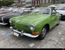 Hellgrüner VW Karmann Ghia in Aarberg am 17.09.2022