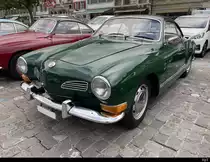 Dunkelgrüner VW Karmann Ghia 1500 in Aarberg am 17.09.2022