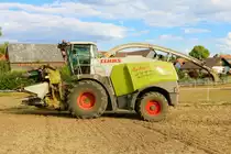 LU Norbert Mäser Claas Jaguar 970 im August 2022 bei der Maisernte