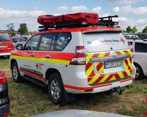 =Toyota Land Cruiser vom DRK OV OCHTENDUNG steht auf dem Parkplatz der RettMobil im Mai 2022