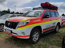 =Toyota Land Cruiser vom DRK OV OCHTENDUNG steht auf dem Parkplatz der RettMobil im Mai 2022