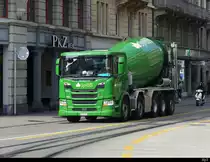 Scania Betonmischer unterwegs in der Stadt Zürich am 04.10.2022