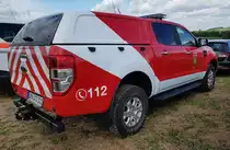 =Ford Ranger der Feuerwehr GERATAL, gesehen auf dem Parkplatz der RettMobil im Mai 2022
