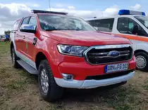 =Ford Ranger der Feuerwehr GERATAL, gesehen auf dem Parkplatz der RettMobil im Mai 2022
