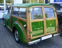 Morris Minor 1000 Traveller, Heckansicht mit  Woody(Holz)-Aufbau , Sept.2022