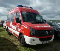 =VW Crafter der Feuerwehr BIEBERTAL, gesehen auf dem Parkplatz der RettMobil im Mai 2022