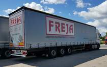 =DAF XF der Spedition FREJA rastet im Mai 2022 an der A 7