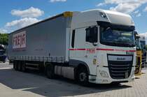 =DAF XF der Spedition FREJA rastet im Mai 2022 an der A 7