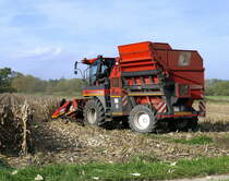 Bourgoin B410, Heckansicht des französischen Maispflückers, Okt.2022