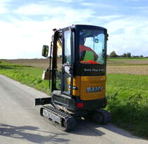 SANY SY18, Minibagger aus China auf dem Weg zur nächsten Baustelle, Okt.2022