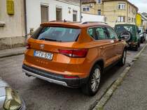 Rückansicht: Seat Ateca in  Samoa Orange . Aufnhame: April, 2021.