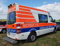 =MB Sprinter von AMBULANZ ERFURT, gesehen auf dem Parkplatz der RettMobil im Mai 2022