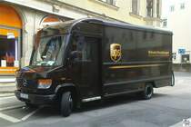 Mercedes Benz Zustellfahrzeug des Paketdienstes  UPS , aufgenommen am 04. Mai 2009 in Coburg.