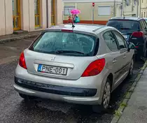 Rückansicht: Peugeot 207. Die Aufnahme stammt von Juni, 2021.