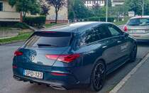 Rückansicht: Mercedfes-Benz CLA Shooting Brake. Foto: Juni 2021.