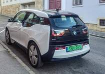 Rückansicht: BMW i3. Foto: Juli, 2021.