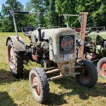 =Eicher ED 1A, Bj. 1954, steht auf der Ausstellungsfläche für Oldtimerfahrzeuge beim Bürgerfest  200 Jahre Landkreis Fulda  auf dem Gelände von Schloß Fasanerie im Juni 2022.