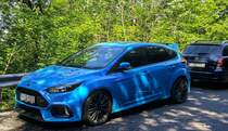 Ford Focus III RS in der Farbe Nitrous Blue. Foto: juni, 2021.